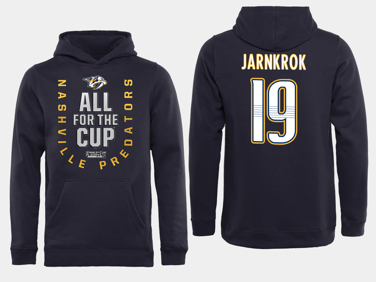 Men NHL Adidas Nashville Predators 19 Jarnkrok black ALL for the Cup hoodie